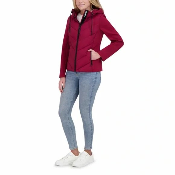 DKNY Women's MEDIA LIGHT WEIGHT PUFFER JACKET, Black - Picture 7 of 10